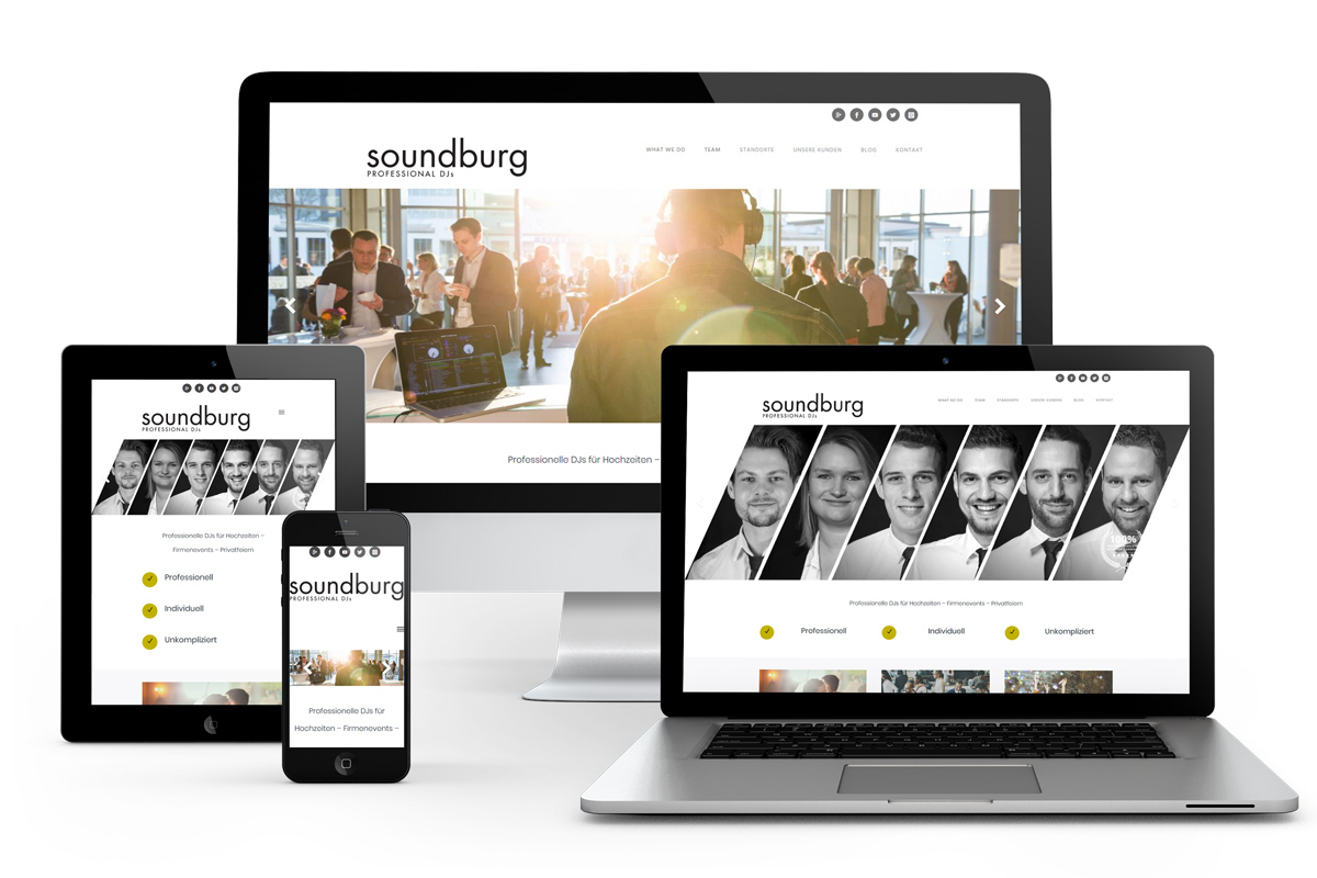 Erstellung der Website auf Wordpress-Basis für Soundburg.